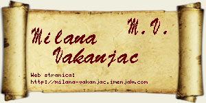Milana Vakanjac vizit kartica